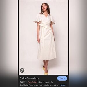 Ivy City Co Ivory Shelby Wrap Midi Dress
